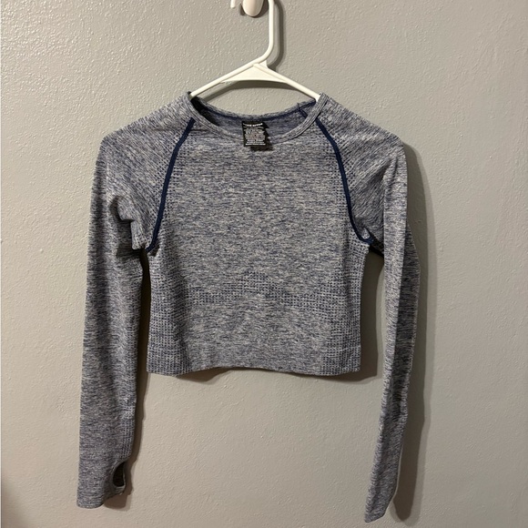PINK Gray Long Sleeve Women's Top - Picture 1 of 4